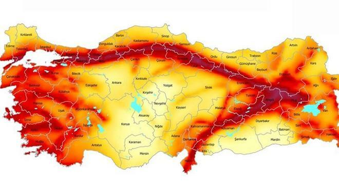 Türkiye aardbevingsrisicokaart