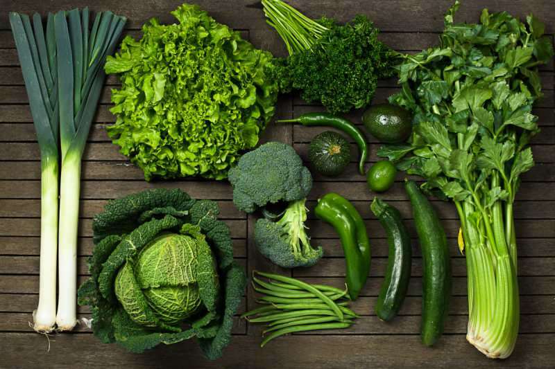Groen symboliseert groenten en gezondheid