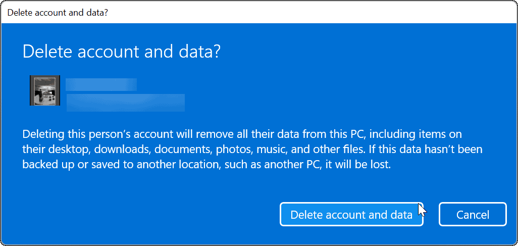account en gegevens verwijderen