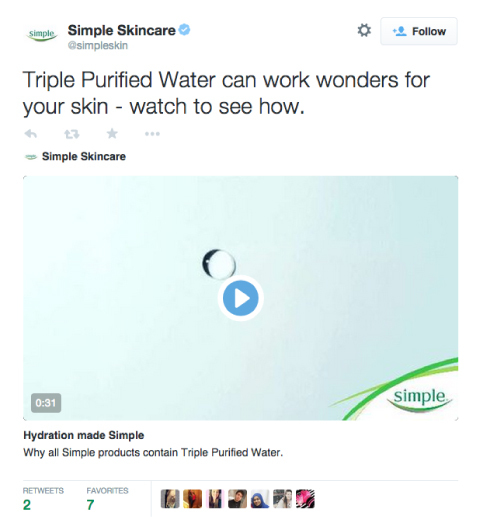 simpele huidverzorging twitter video product promo