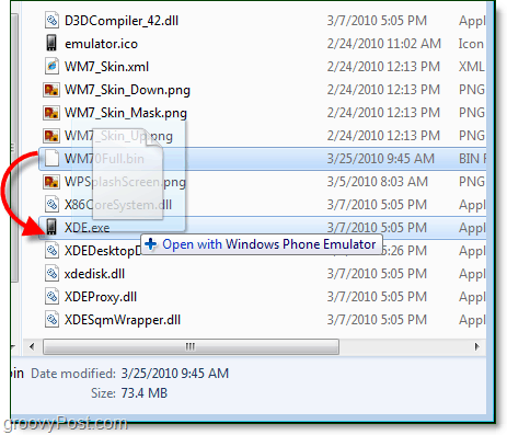 open het WM70Full.bin-bestand met XDE.exe