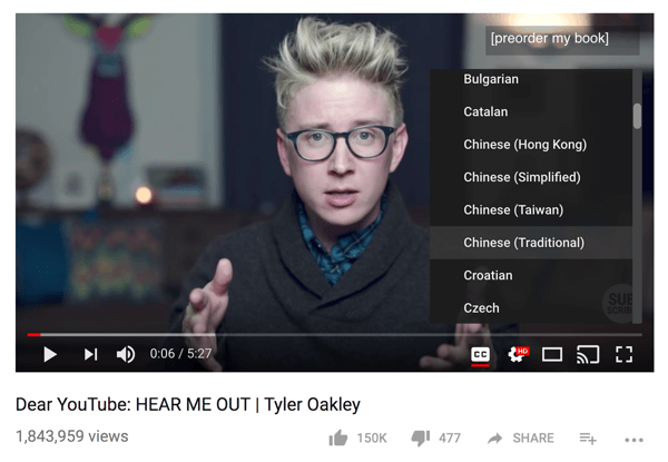 De community van Tyler Oakley vertaalde een van zijn YouTube-video's in 68 verschillende talen.