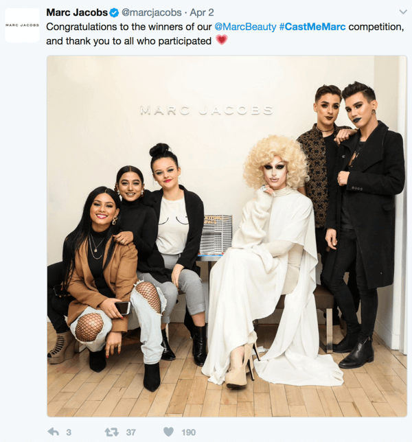 Marc Jacobs bouwt een gemeenschap op via zijn #castmemarc-campagne. 