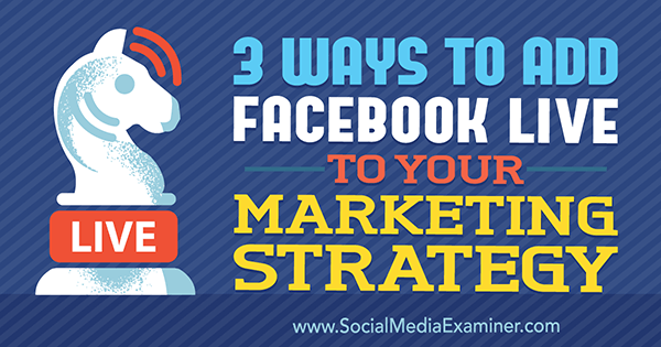 3 manieren om Facebook Live toe te voegen aan uw marketingstrategie door Matt Secrist op Social Media Examiner.