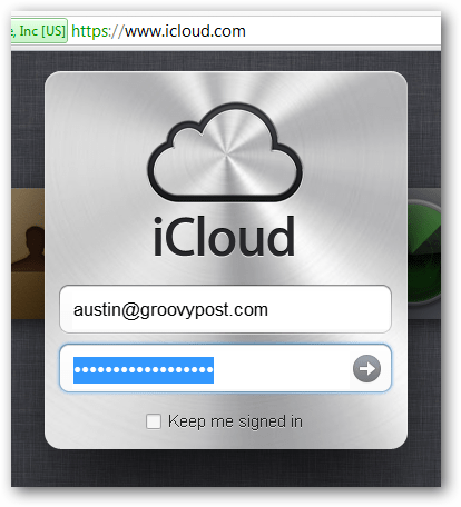 log in op icloud.com