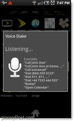 Voice dialer luisteren naar opdrachten op Android-telefoon