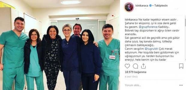 Işın Karaca deelde vanuit het ziekenhuis