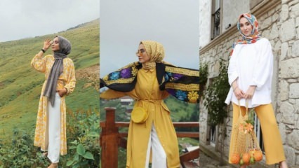 Gele kleding in hijab kleding