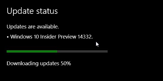 Windows 10 Preview Build 14332 is vandaag vrijgegeven aan insiders