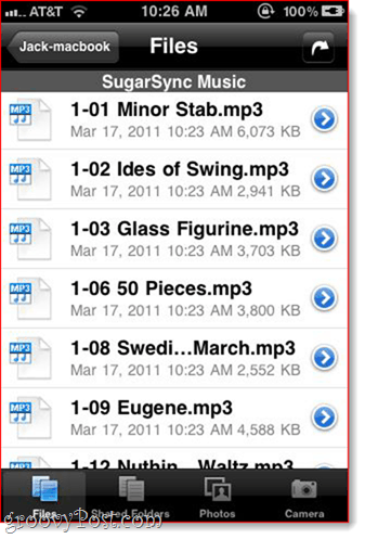 iTunes in Sugarsync