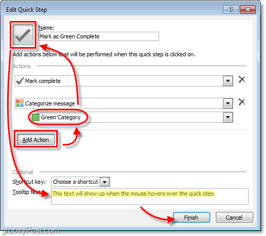 aangepaste quickstep-pictogrammen in Outlook 2010