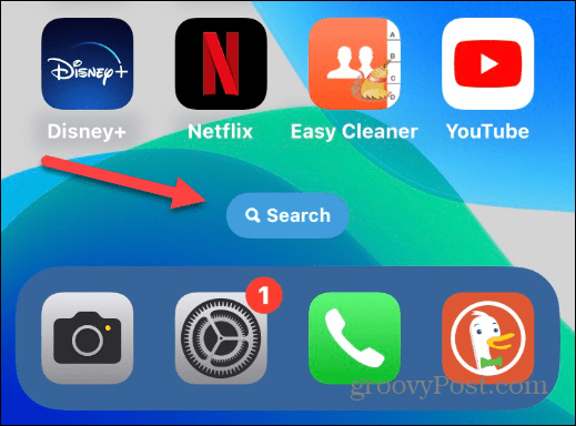 Verwijder de zoekknop op het startscherm van de iPhone