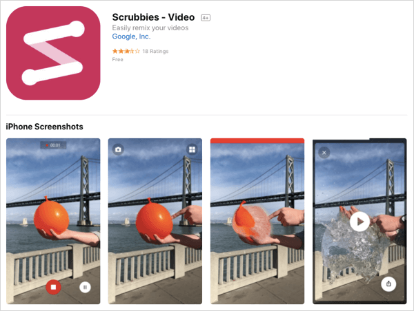 Maak looping-video's met de Scrubbies-app.
