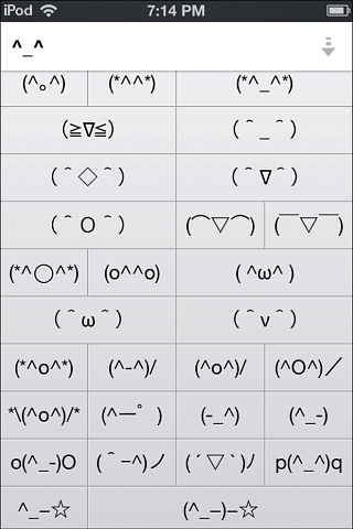 iPod Unicode-emoticons