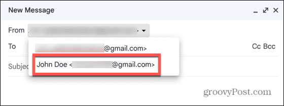 gmail selecteer alias