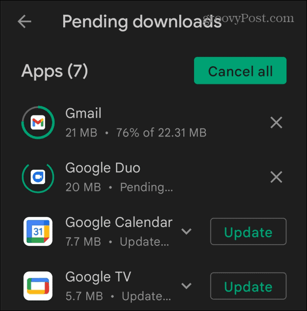 hoe apps op Android te updaten