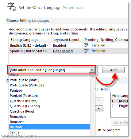 extra Office 2010-talen toevoegen