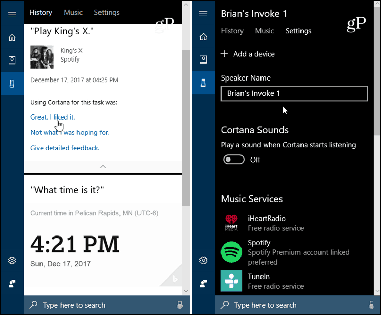 Cortana Windows 10 Instellingen oproepen