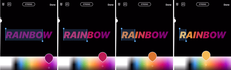 maak regenboogtekst in Instagramverhalen
