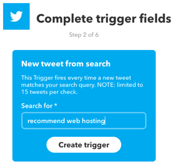 Maak een IFTTT-applet die wordt geactiveerd door een Twitter-zoekopdracht.
