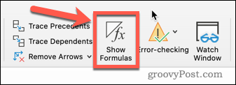 Formules weergeven in Excel