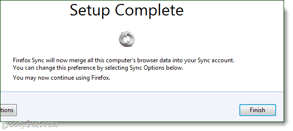 firefox 4 sync setup compleet venster