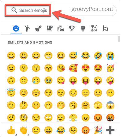 google docs emoji-lijst