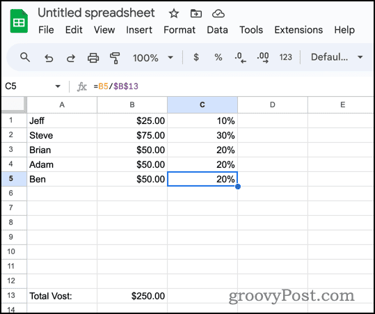 Automatisch invullen in Google Spreadsheets