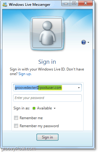 windows live messenger kan worden gebruikt met uw domeinaccount als u dit instelt