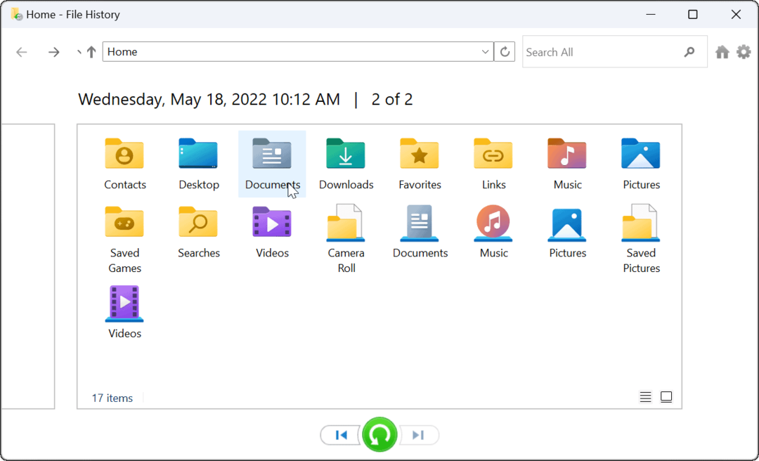 gebruik bestandsgeschiedenis op Windows 11
