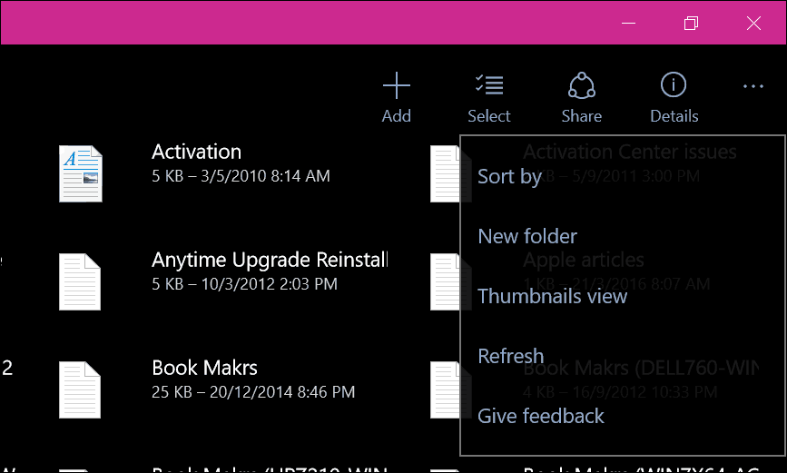 OneDrive-app-vensters 10 5