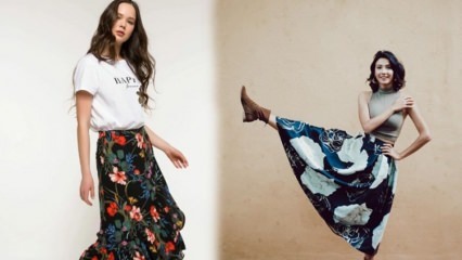 Aybüke Pusat's keuze 2019 herfstseizoen bloemenpatroon rokmodellen