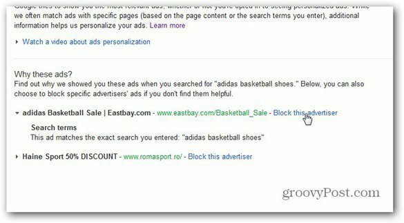 Google-advertenties blokkeren adverteerder