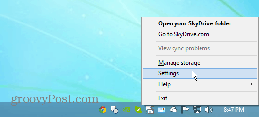 SkyDrive-instellingen