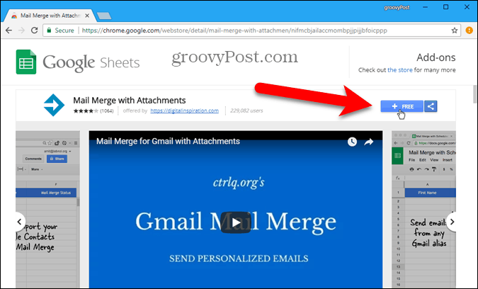 Installeer Mail Merge add-on