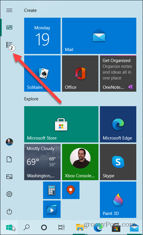 afgeslankt startmenu