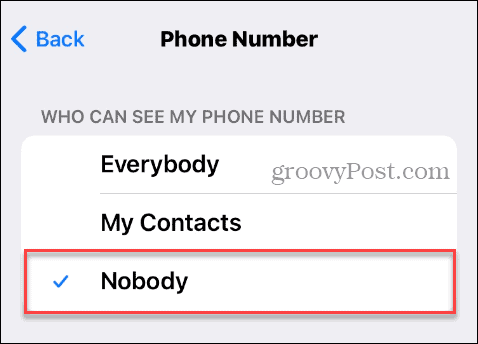 Niemand kan het telefoonnummer zien in Telegram op de iPhone
