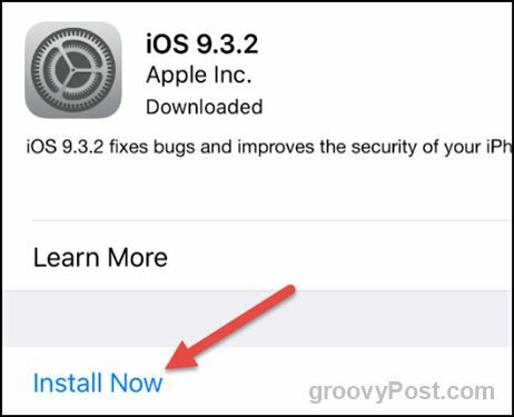 Apple iOS 9.3.2 installeren