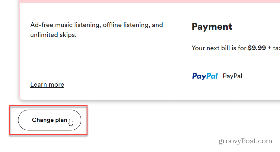Betaalmethode wijzigen op Spotify