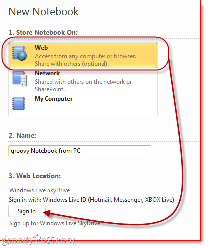 Synchroniseer OneNote met SKydrive