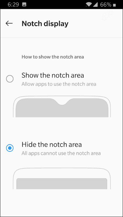 OnePlus Notch-display