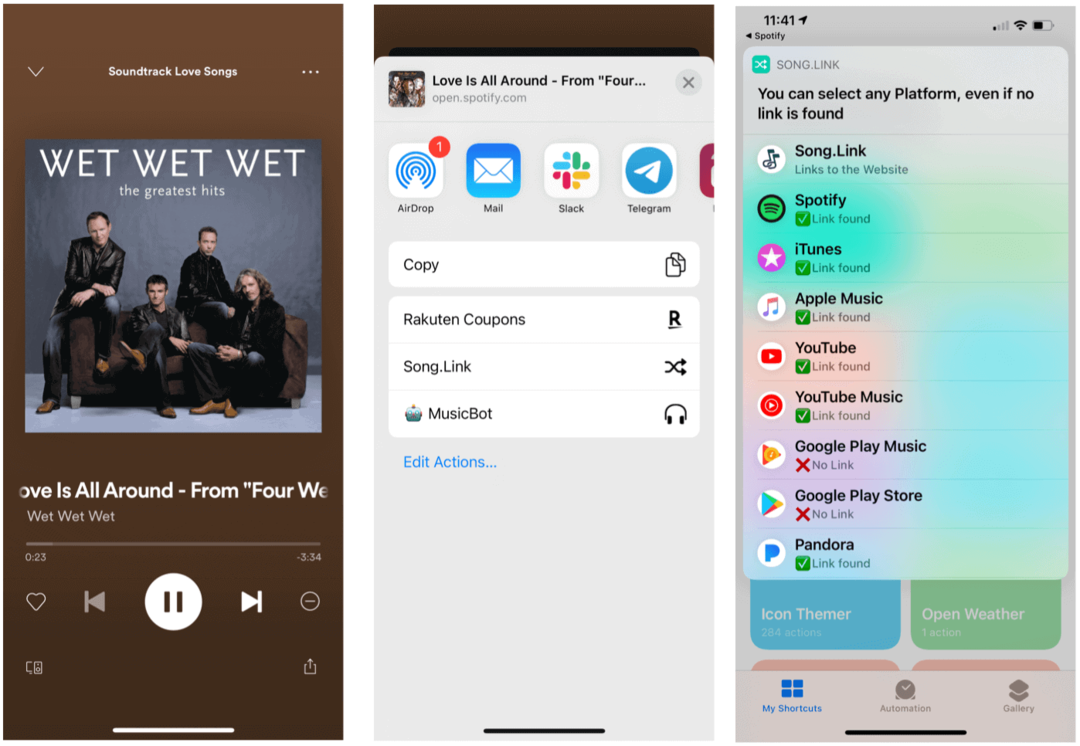 Siri-snelkoppelingen voor Spotify Siri-nummers delen