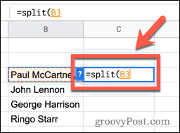 De SPLIT-functie gebruiken in Google Spreadsheets