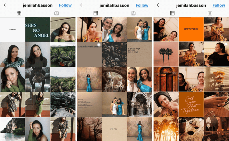 Instagram-bedrijfsprofiel voor Jemilah Basson