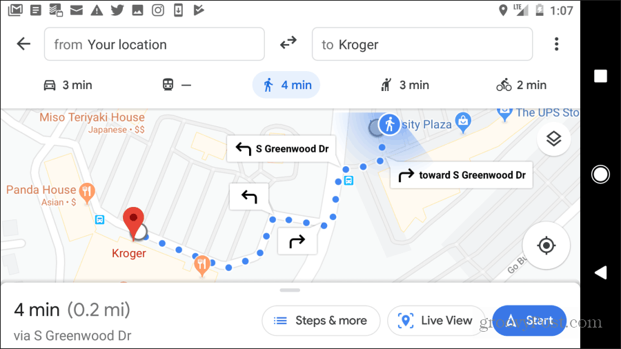 google maps wandelroutes