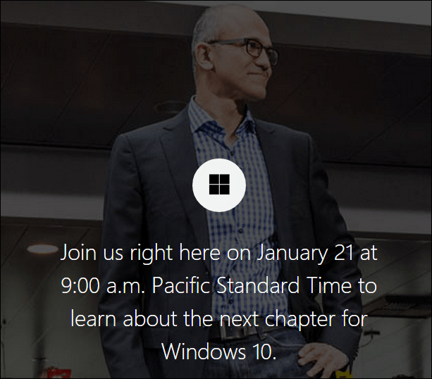 Microsoft's Windows 10 Briefing Streaming Live, 21 januari