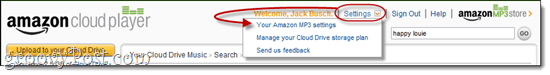 Amazon Cloud Player-instellingen