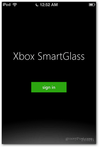 Xbox SmartGlass Aanmelden iOS
