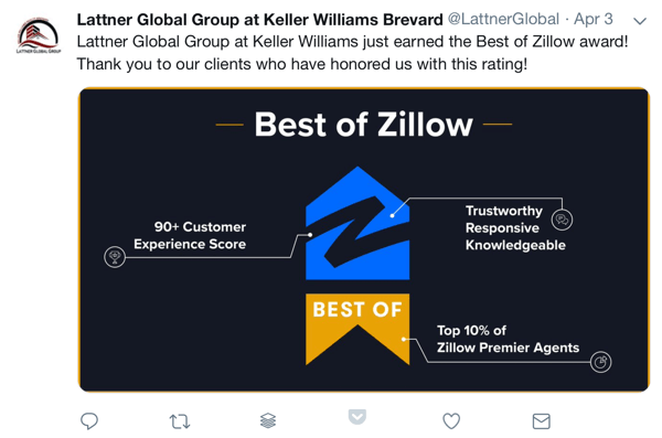 Hoe u sociaal bewijs kunt gebruiken in uw marketing, voorbeeldprijs en sociale dank aan klanten door Lattner Global Group bij Keller Williams Brevard