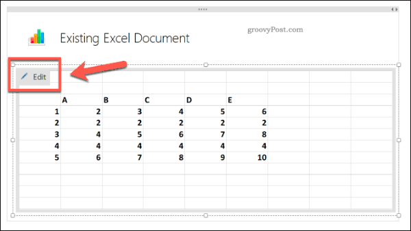 Een bestaand Excel-spreadsheet bewerken in OneNote